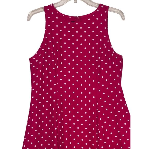 VTG My Michelle Size 7/8 Red Polka Dot Sleeveless Midi Dress Career Vacation Y2K - Picture 5 of 16